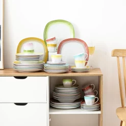 VEWEET Tafelservice 'SPARK' Aus Porzellan, 60-tlg Kombiservice, Kaffeetassen, Untertasse, Dessertteller, Speiseteller Und Suppenteller, Komplettservice Für 12 Personen 16 VEWEET Tafelservice 'SPARK' Aus Porzellan, 60-tlg Kombiservice, Kaffeetassen, Untertasse, Dessertteller, Speiseteller Und Suppenteller, Komplettservice Für 12 Personen -Kaffee Verkäufe d70c7615b1817b389d4343a73e9b9f56