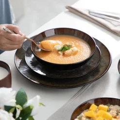 Tafelservice Steinzeug, Vancasso 16-St BUBBLE Kombiservice, Geschirrset Mit MÃ¼slischalen, Kaffeetassen, Dessertteller Und Speiseteller FÃ¼r 4 Personen, Vintage -Kaffee VerkÃ¤ufe e16065e6c9679082cb07a7c12cb6ff47