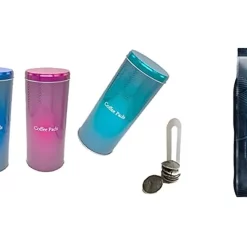 FEINKOST KÃ„FER KAFFEEPADS EXQUISIT KRÃ„FTIG - 20 PAD Plus Kaffee-Paddosen Set + Plus 4 Padlifter NEU METALLIC MIT RILLEN Auch Besser Zum Greifen Keine FingerabdrÃ¼cke