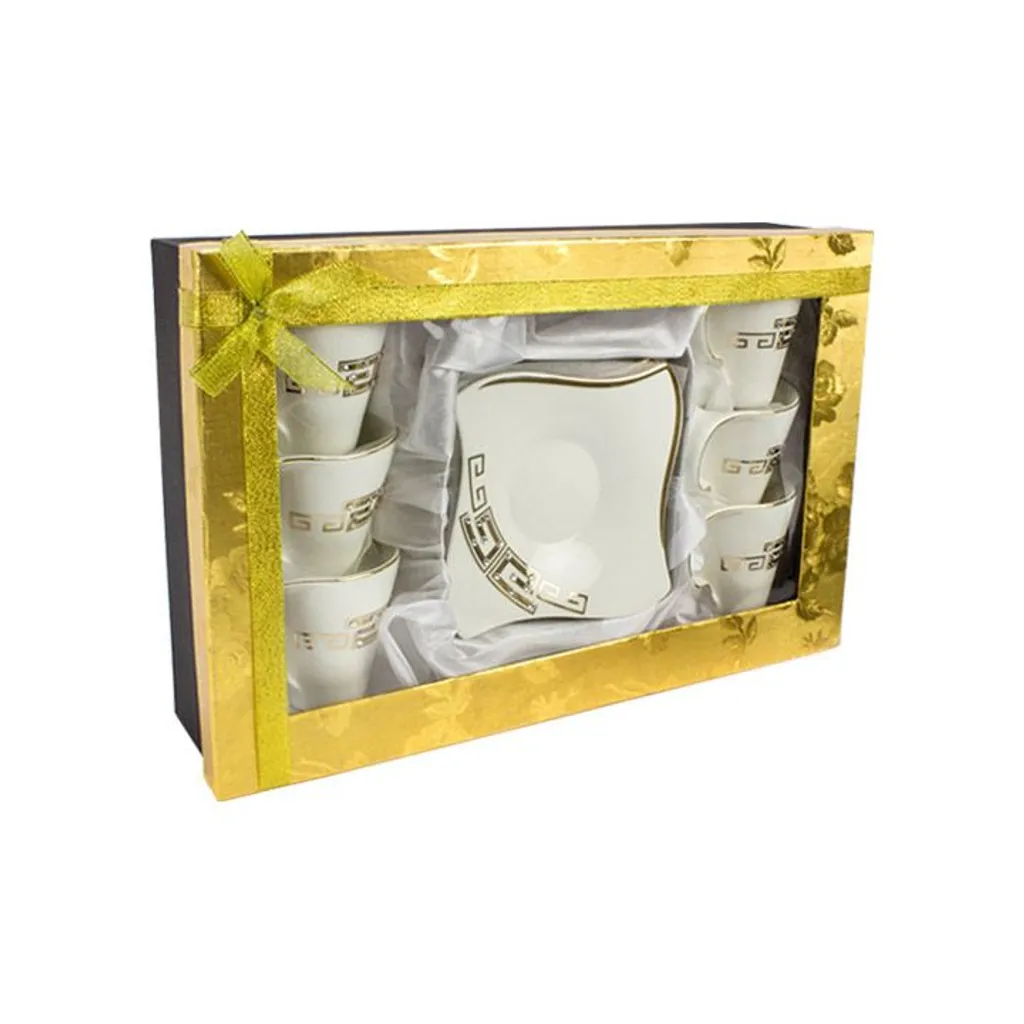 12-teiliges Medusa Mäander Kaffeeservice Mit Goldschliff Kaffeetassen Für 6 Personen 6 Tassen + 6 Untertassen Weiß-Gold Genießen Servieren Kaffee 8 12-teiliges Medusa Mäander Kaffeeservice Mit Goldschliff Kaffeetassen Für 6 Personen 6 Tassen + 6 Untertassen Weiß-Gold Genießen Servieren Kaffee – Bild 6