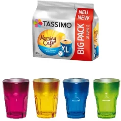 Tassimo MILD & SMOOTH TASSIMO Morning CafÃ© XL - Mild & Smooth. Starte In Den Tag Mit Einem Milden Und Sanften Genuss.21 Kaffee Kapseln Im Big Pack, 163.8 G Plus + 6 GlÃ¤ser