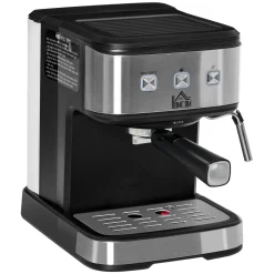 HOMCOM Espressomaschine Kaffeemaschine Aus Edelstahl SiebtrÃ¤germaschine Mit MilchschÃ¤umer 1,5L Wassertank 15 Bar FÃ¼r Espresso Cappuccino Latte Milchkaffee 850 W